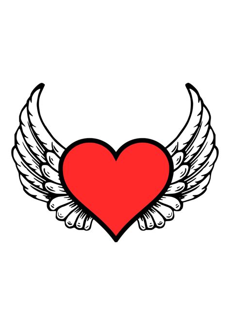 heart with wings clipart|heart with wings outline.